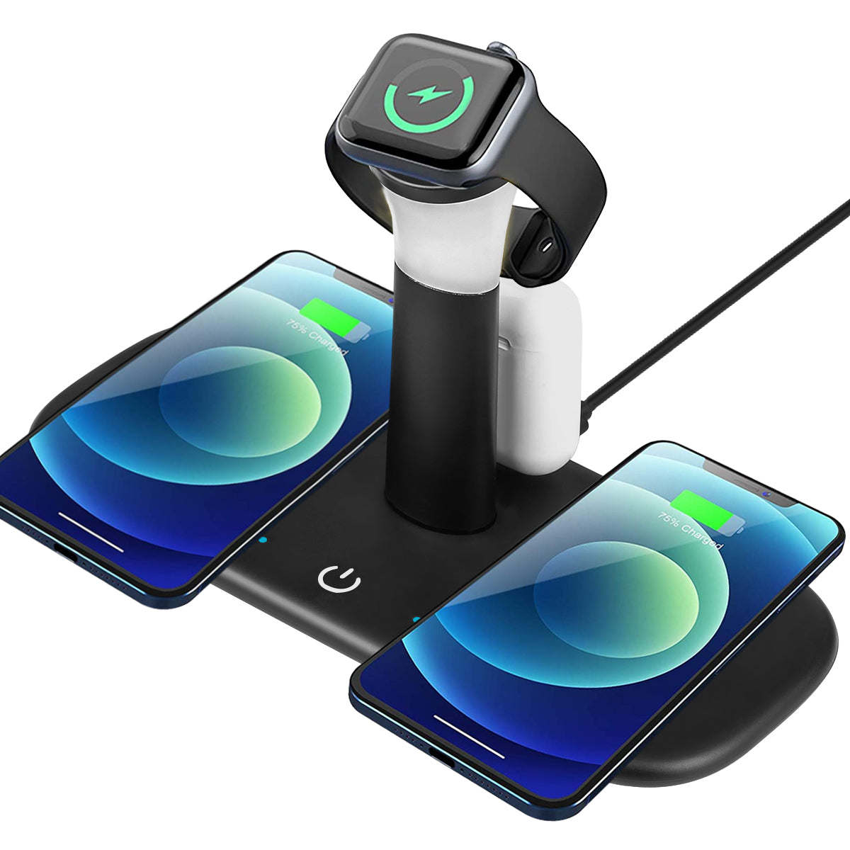 Caricabatterie Wireless 3 In 1 - Nero