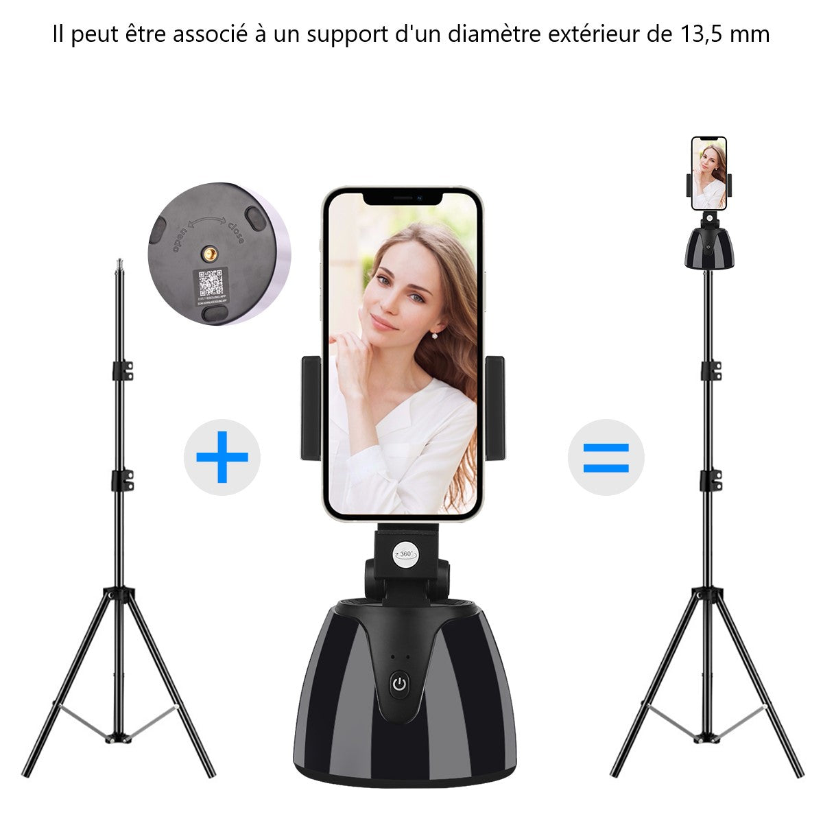 Supporto Telefonico Rotante Intelligente A 360° - Nero