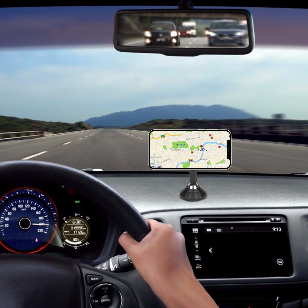 Supporto Magnetico Per Cruscotto - Nero