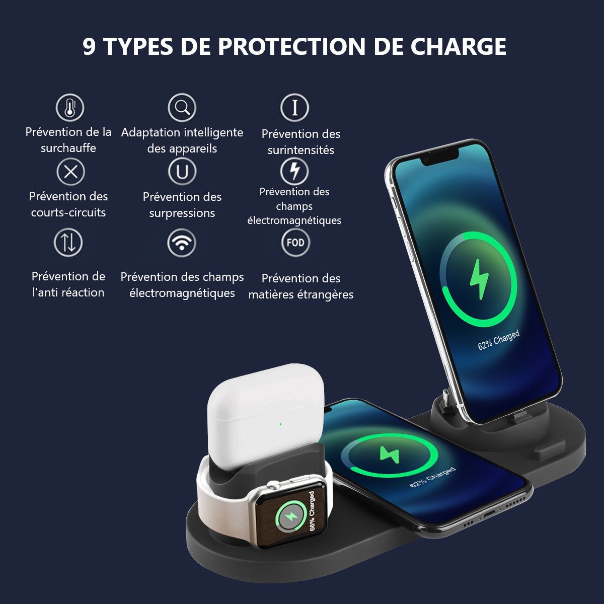 Stazione Di Ricarica 4 In 1 - Nero