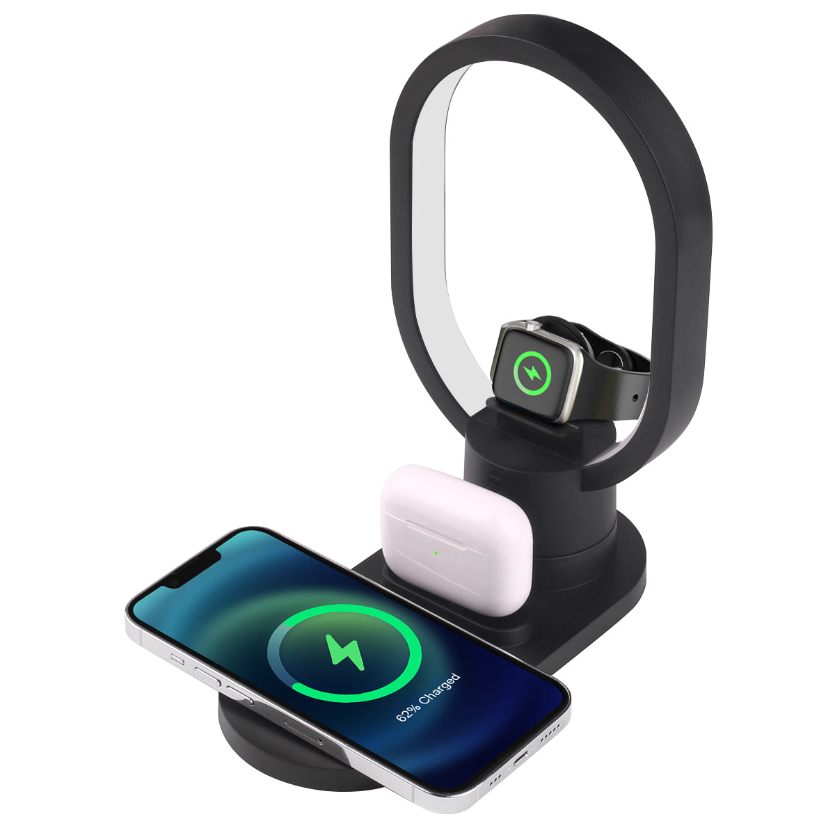 Caricabatteria Lampada Ambiente 4In1 - Nero