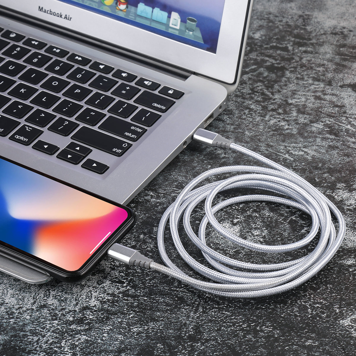 Cavo Usb C A Lightning 2 Metri - Argento