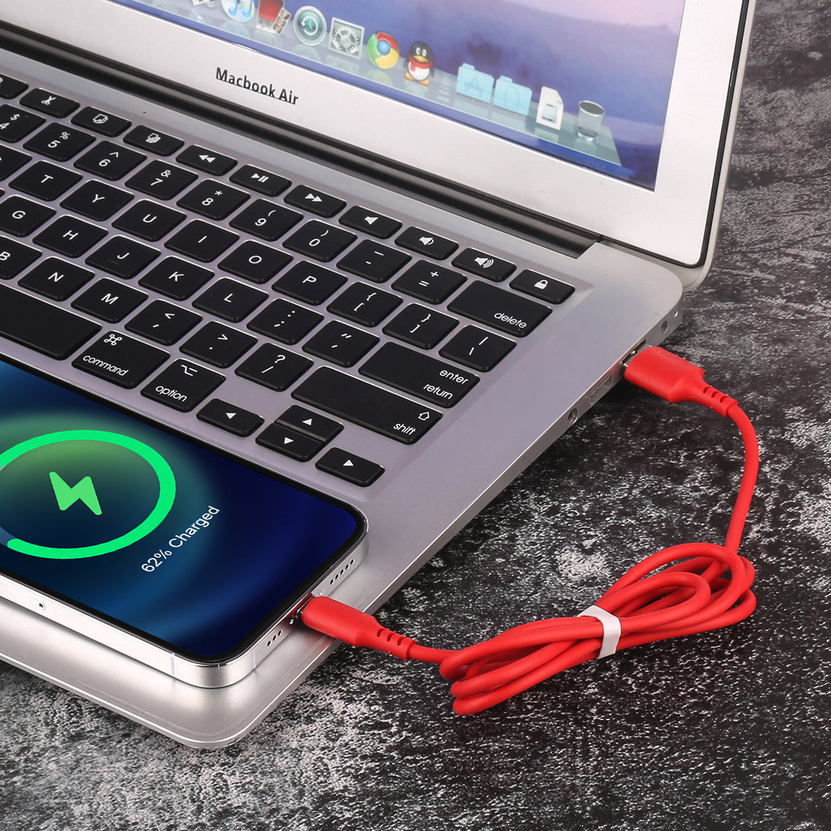 Caricabatteria Usb Per Lightening / Iphone 1,50 Metri - Rosso