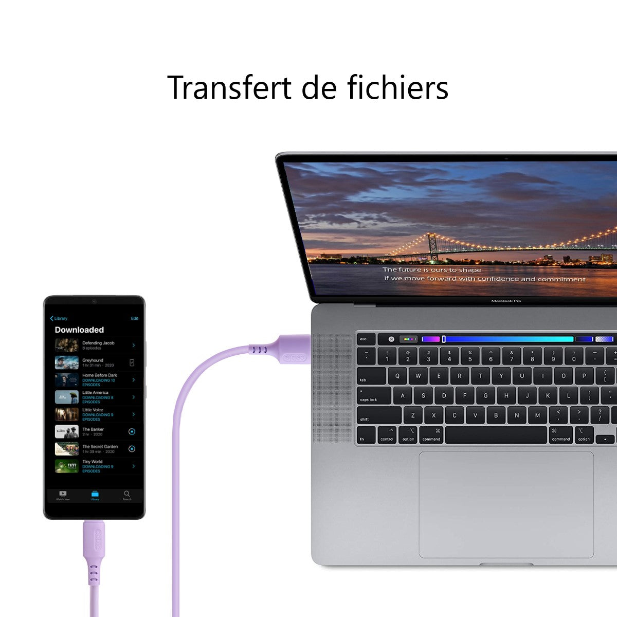 Caricabatteria Usb Usb-C / Samsung 1.50 Metri - Viola