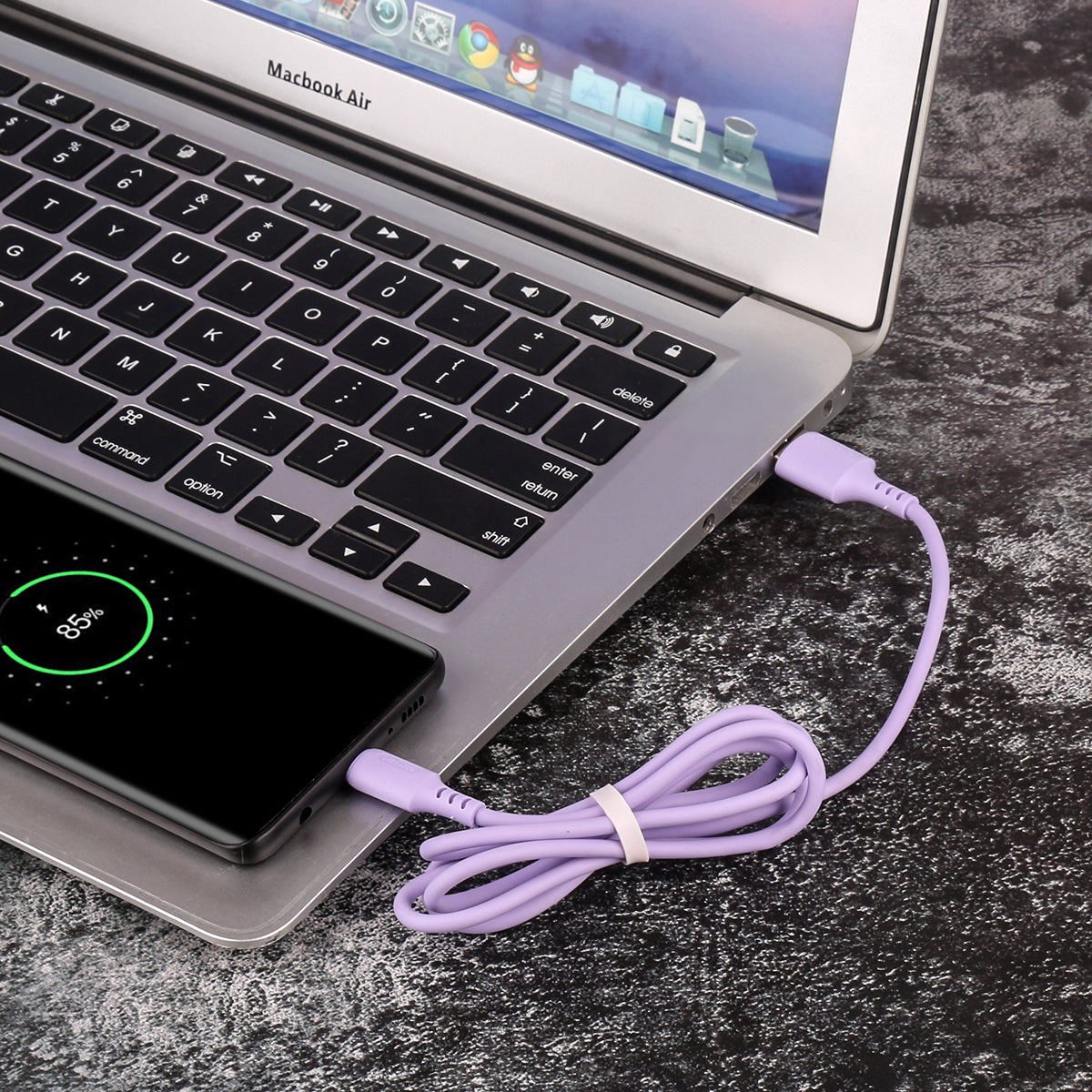 Caricabatteria Usb Usb-C / Samsung 1.50 Metri - Viola
