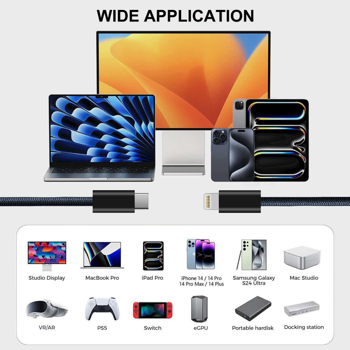 Cavo Usb-C - Lithening - Blu