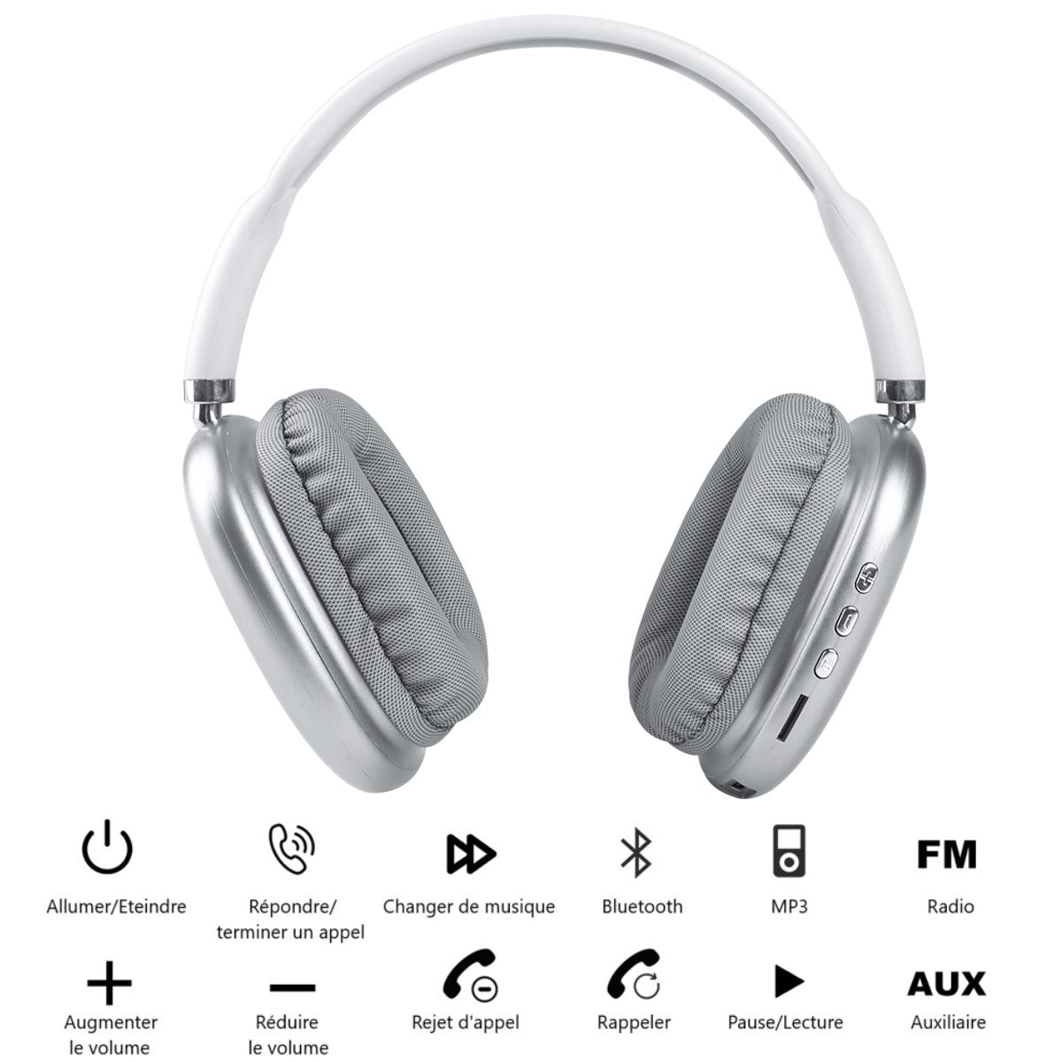 Cuffie Bluetooth Senza Filtro - Argento