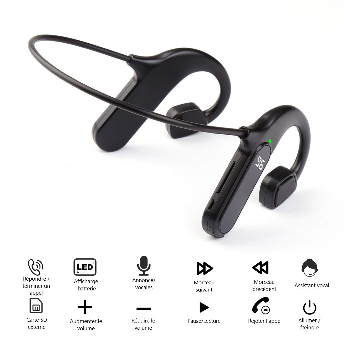 Cuffie Sportive Bluetooth - Nero