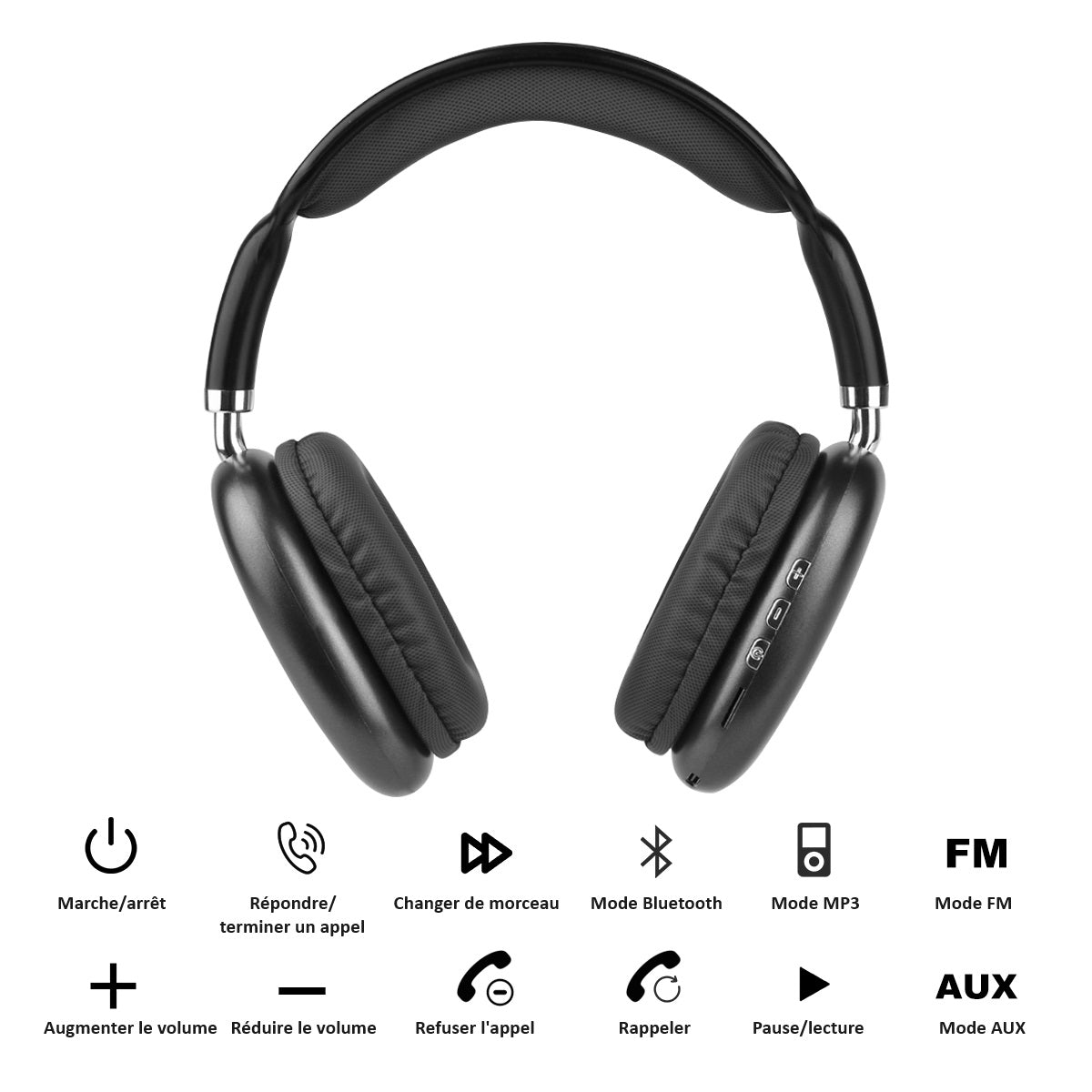 Cuffie Bluetooth Senza Filtro - Nero
