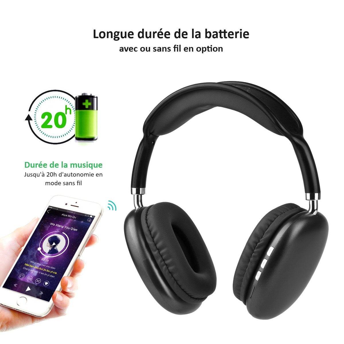 Cuffie Bluetooth Senza Filtro - Nero