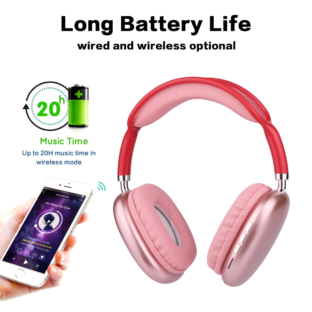 Cuffie Bluetooth Senza Filtro - Rosso