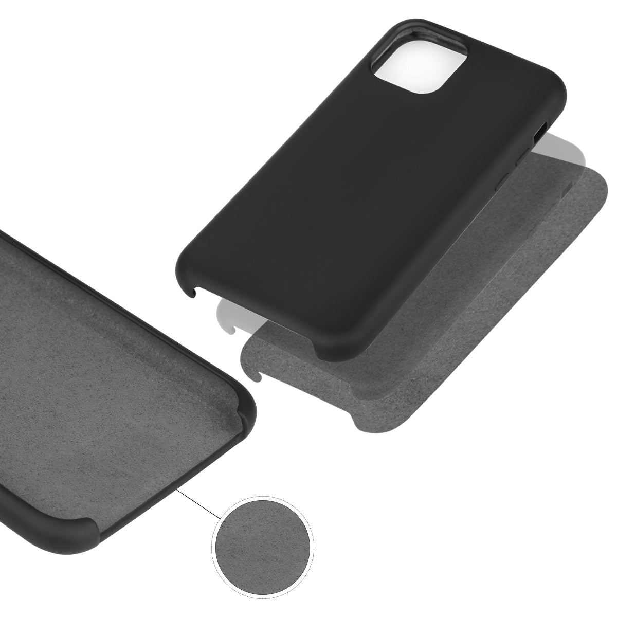 Custodia Rigida In Silicone Per Iphone 11 - Nero
