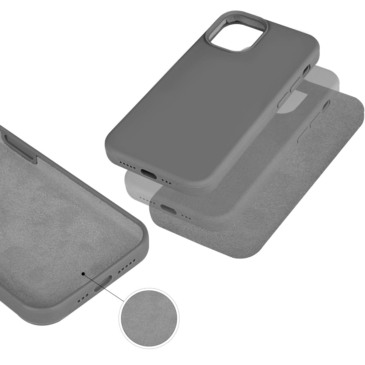 Custodia Rigida In Silicone Per Iphone 12 Pro - Grafite