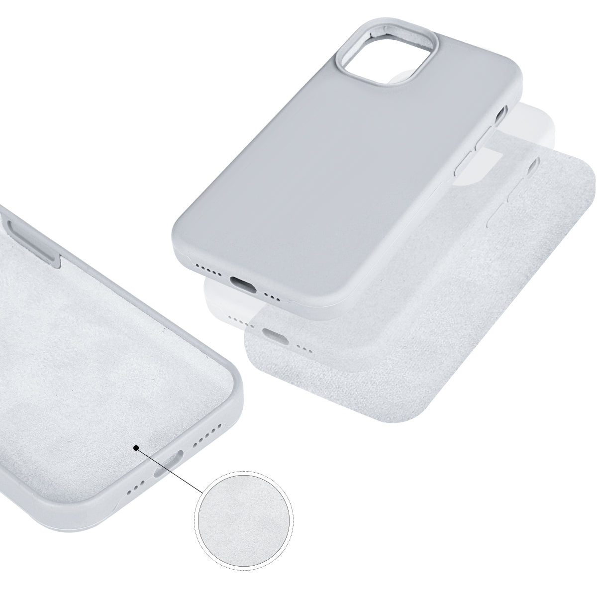 Custodia Rigida In Silicone Per Iphone 12 Pro - Argento