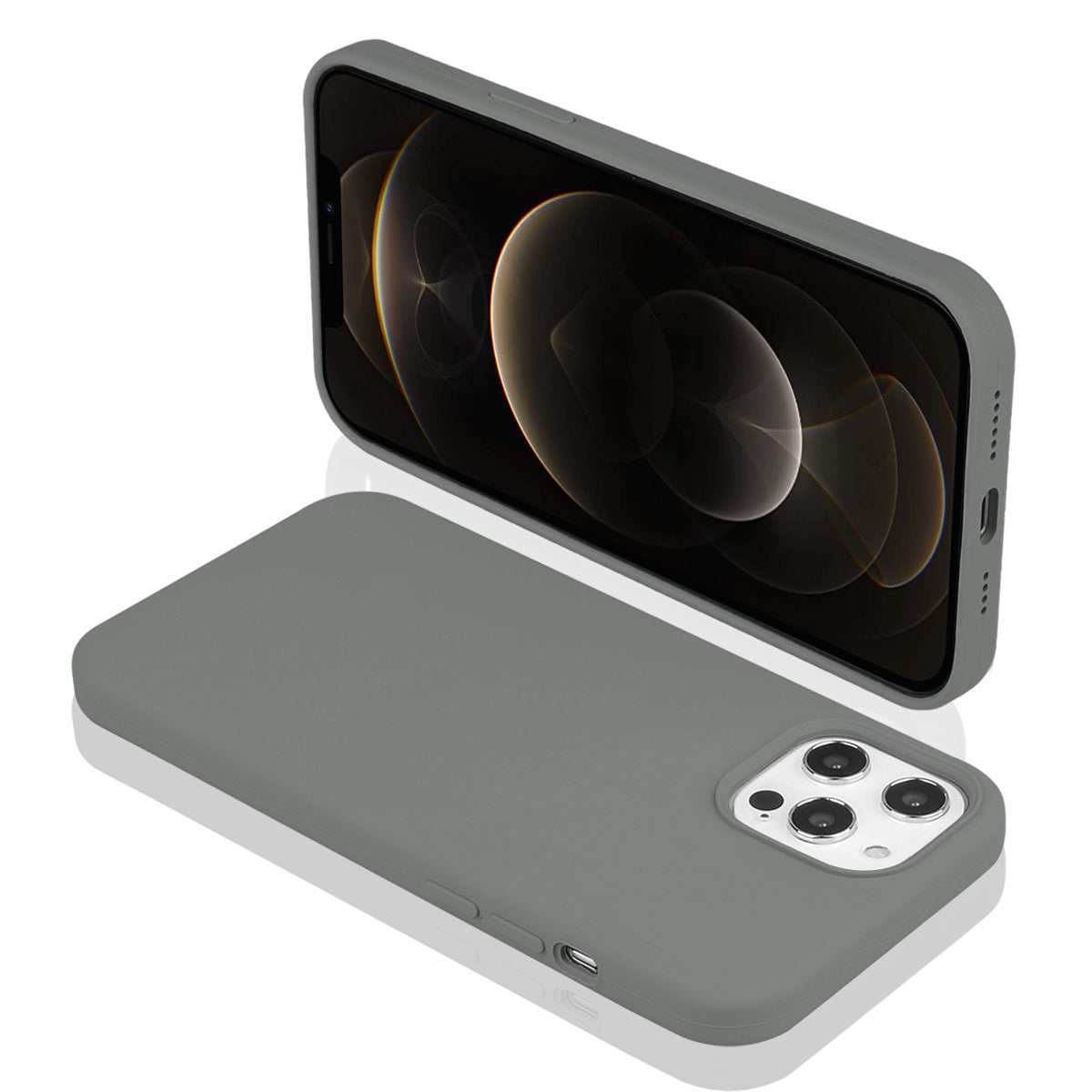 Custodia Rigida In Silicone Per Iphone 12 Pro Max - Grafite