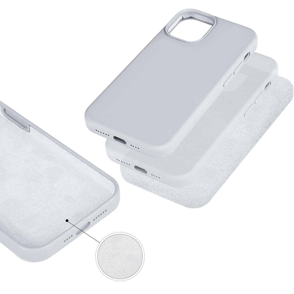 Custodia Rigida In Silicone Per Iphone 12 Pro Max - Argento