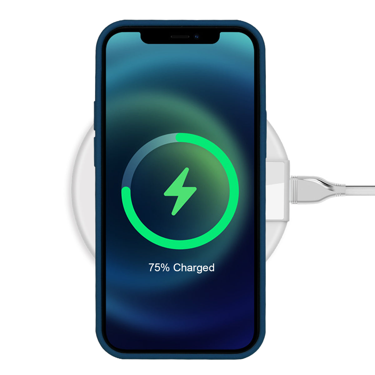 Custodia Rigida In Silicone Per Iphone 12 Pro Max - Blu Pacifico