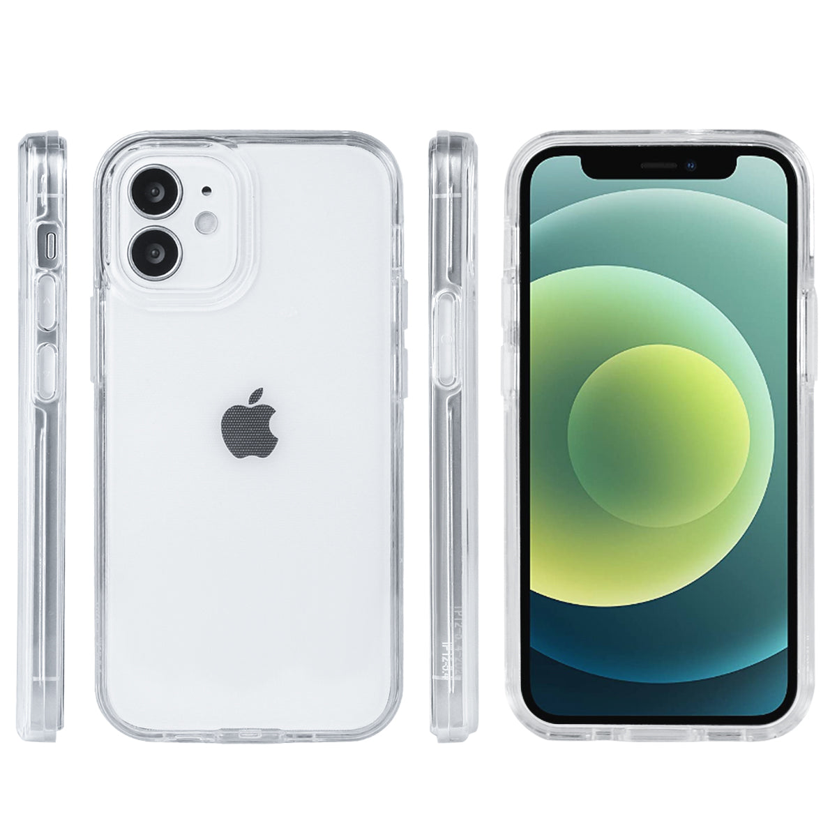 Custodia Per Iphone 12 Mini - 2 In 1 (Cornice In Silicone E Custodia Rigida) - Trasparente