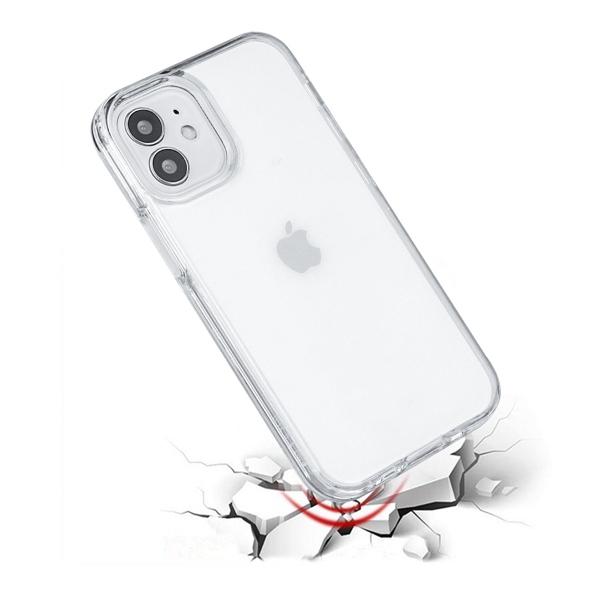 Custodia Per Iphone 12 Mini - 2 In 1 (Cornice In Silicone E Custodia Rigida) - Trasparente