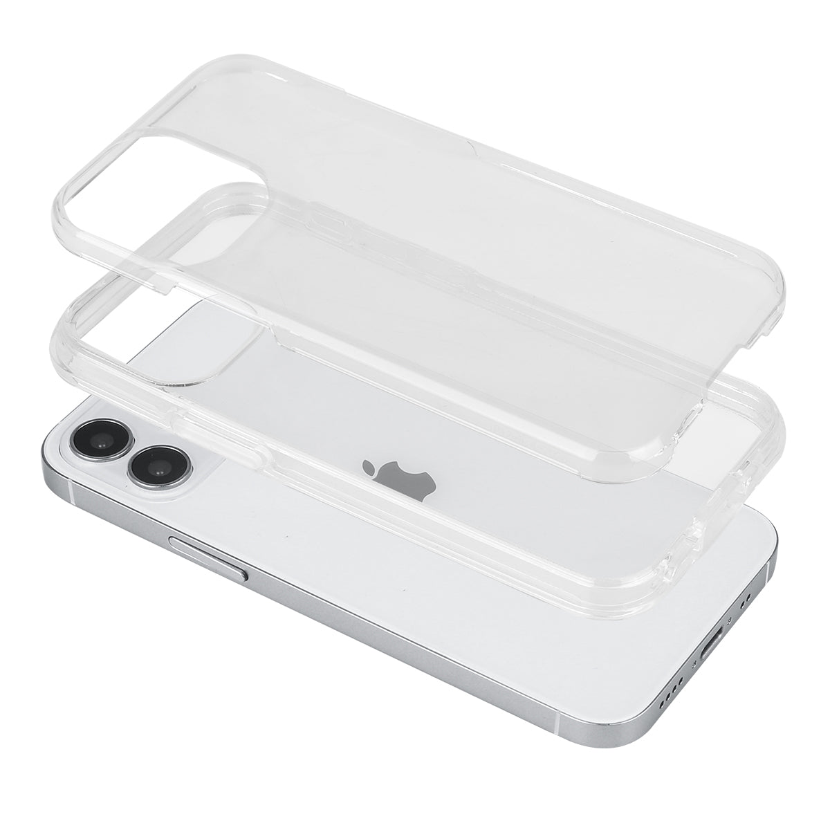 Custodia Per Iphone 12 Mini - 2 In 1 (Cornice In Silicone E Custodia Rigida) - Trasparente