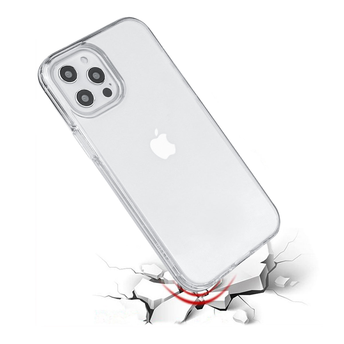 Custodia Per Iphone 12Pro Max - 2 In 1 (Cornice In Silicone E Custodia Rigida) - Trasparente