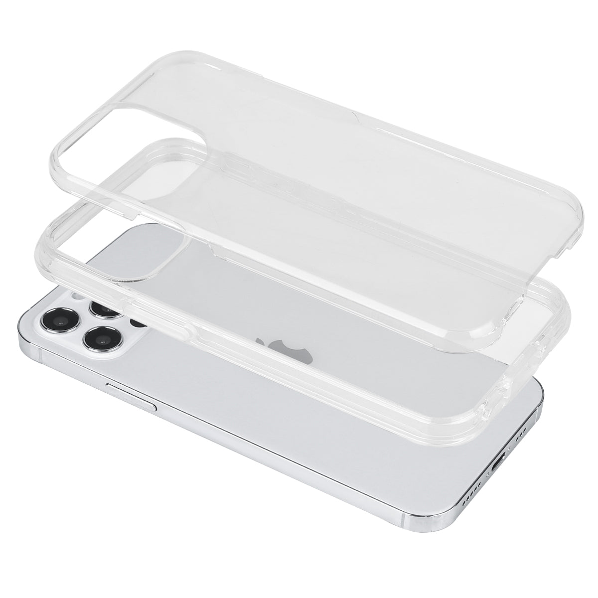 Custodia Per Iphone 12Pro Max - 2 In 1 (Cornice In Silicone E Custodia Rigida) - Trasparente