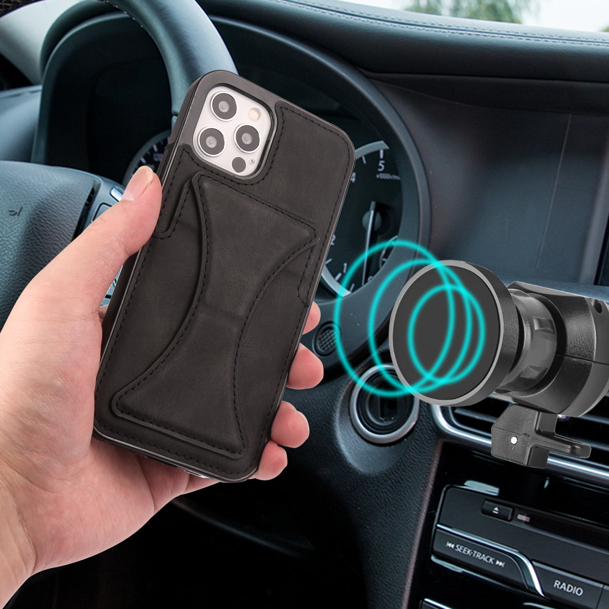 Porta Carte E Supporto - Nero  iPhone 12 Pro