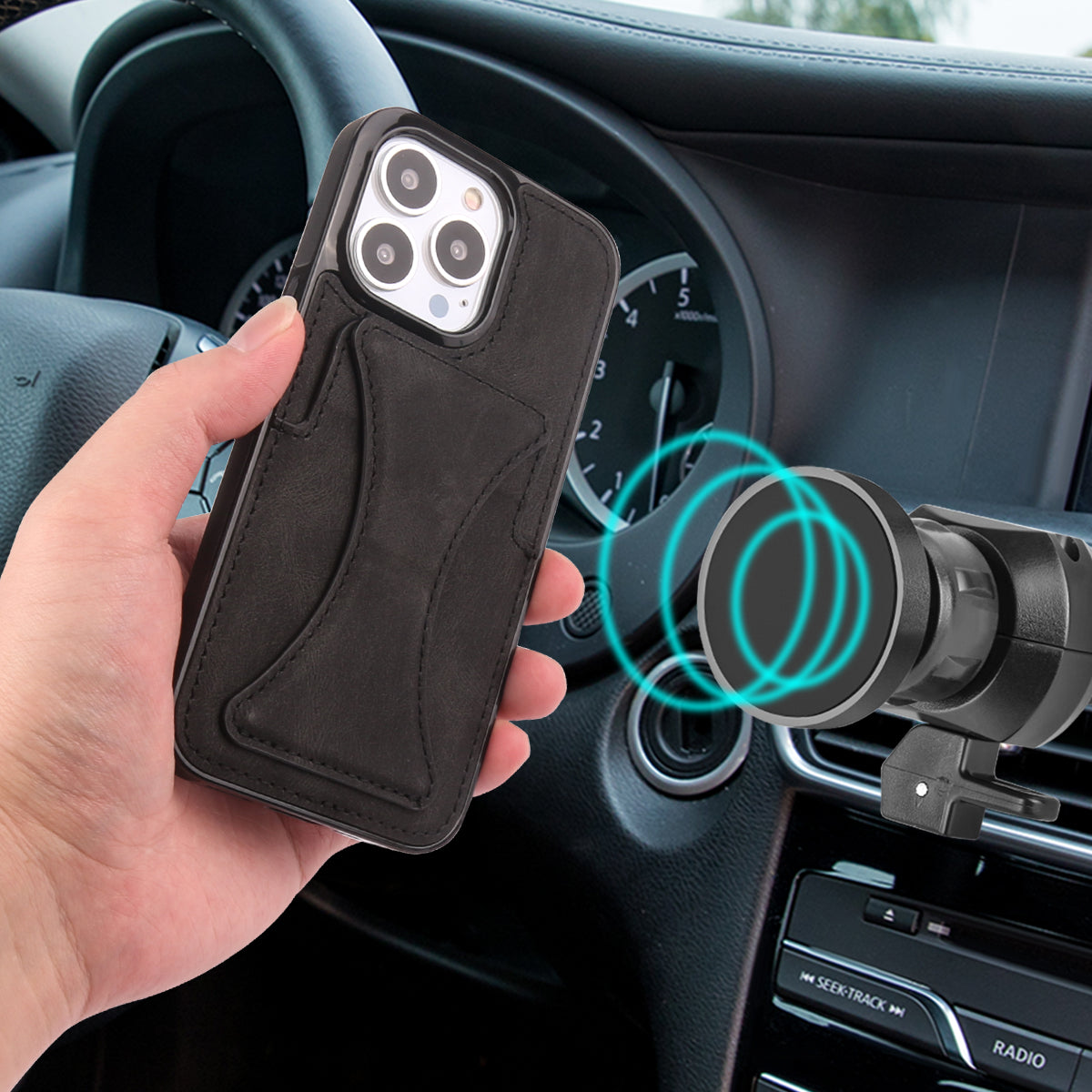 Porta Carte E Supporto - Nero iPhone 13 Pro