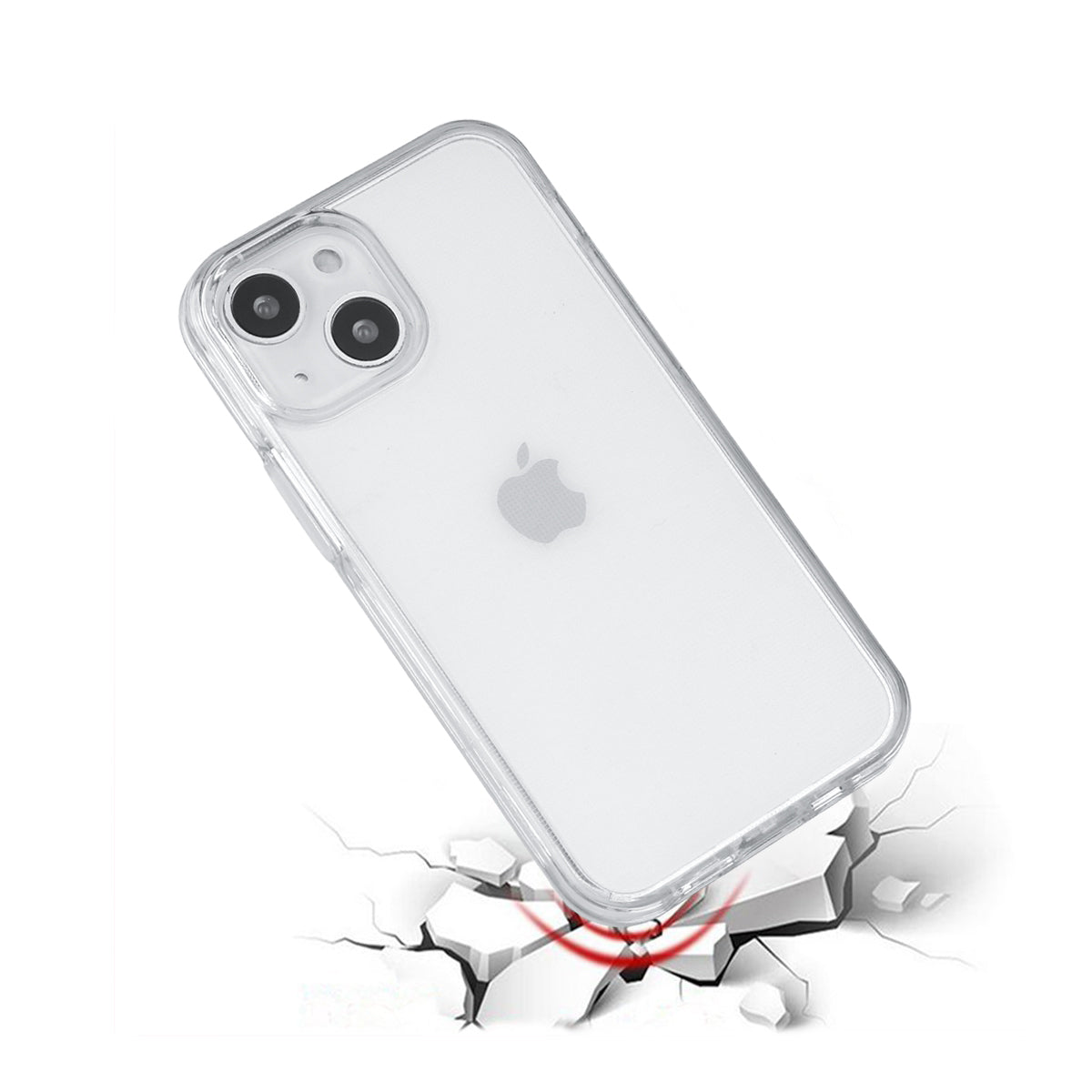 Custodia Per Iphone 13 Mini - 2 In 1 (Cornice In Silicone E Custodia Rigida) - Trasparente