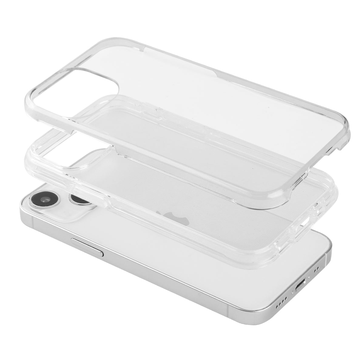 Custodia Per Iphone 13 Mini - 2 In 1 (Cornice In Silicone E Custodia Rigida) - Trasparente