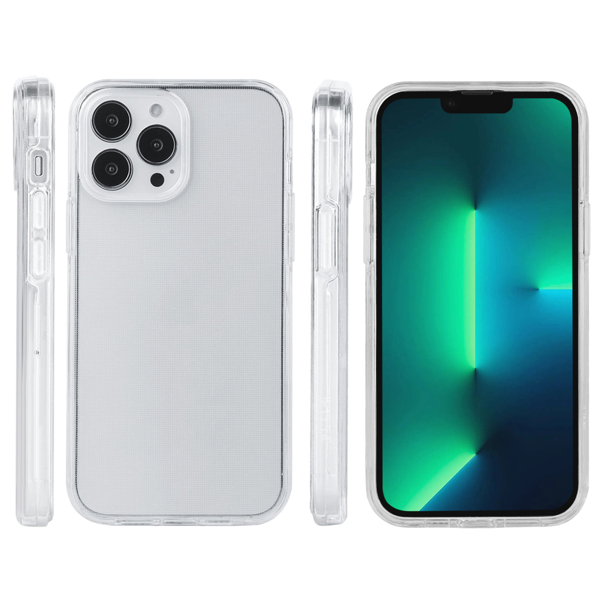 Custodia Per Iphone 13 Pro - 2 In 1 (Cornice In Silicone E Custodia Rigida) - Trasparente