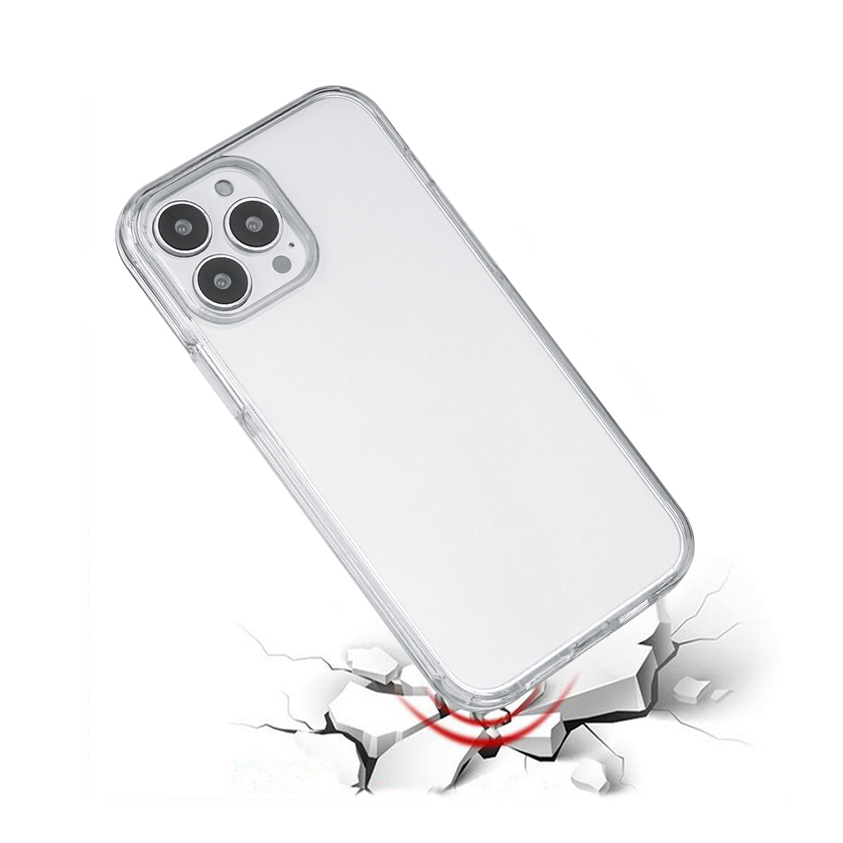 Custodia Per Iphone 13 Pro - 2 In 1 (Cornice In Silicone E Custodia Rigida) - Trasparente