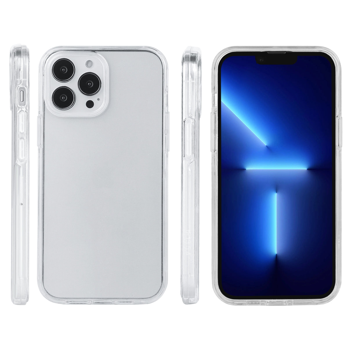 Custodia Per Iphone 13Pro Max - 2 In 1 (Cornice In Silicone E Custodia Rigida) - Trasparente