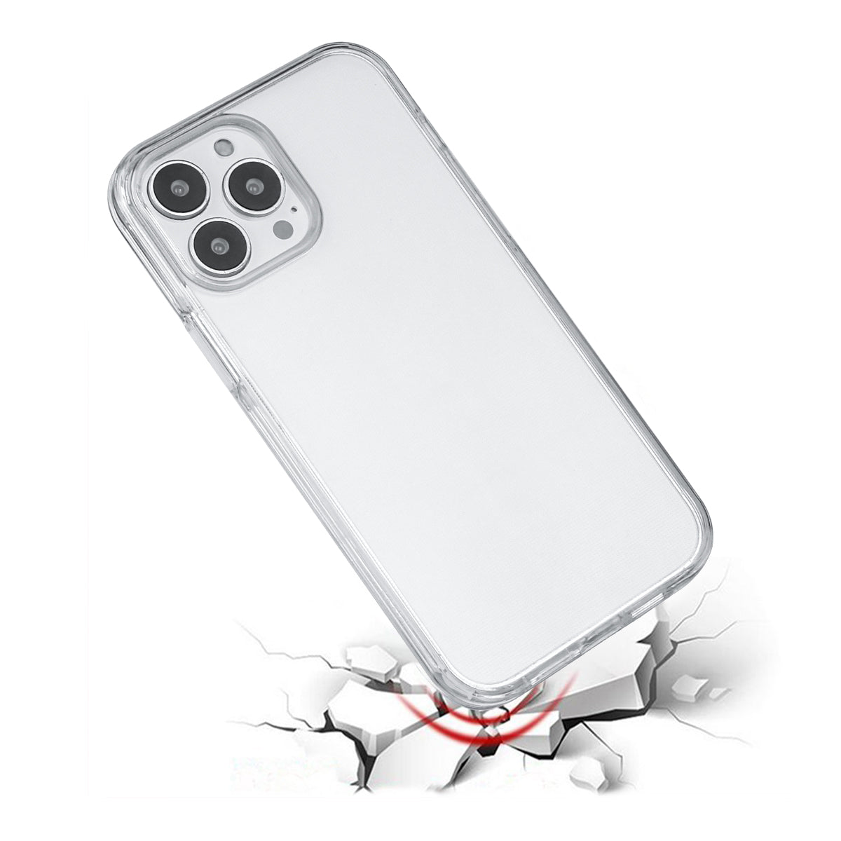 Custodia Per Iphone 13Pro Max - 2 In 1 (Cornice In Silicone E Custodia Rigida) - Trasparente