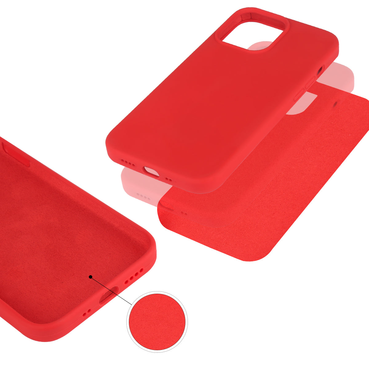 Custodia Per Iphone 13 Mini Rigida In Silicone - Rosso