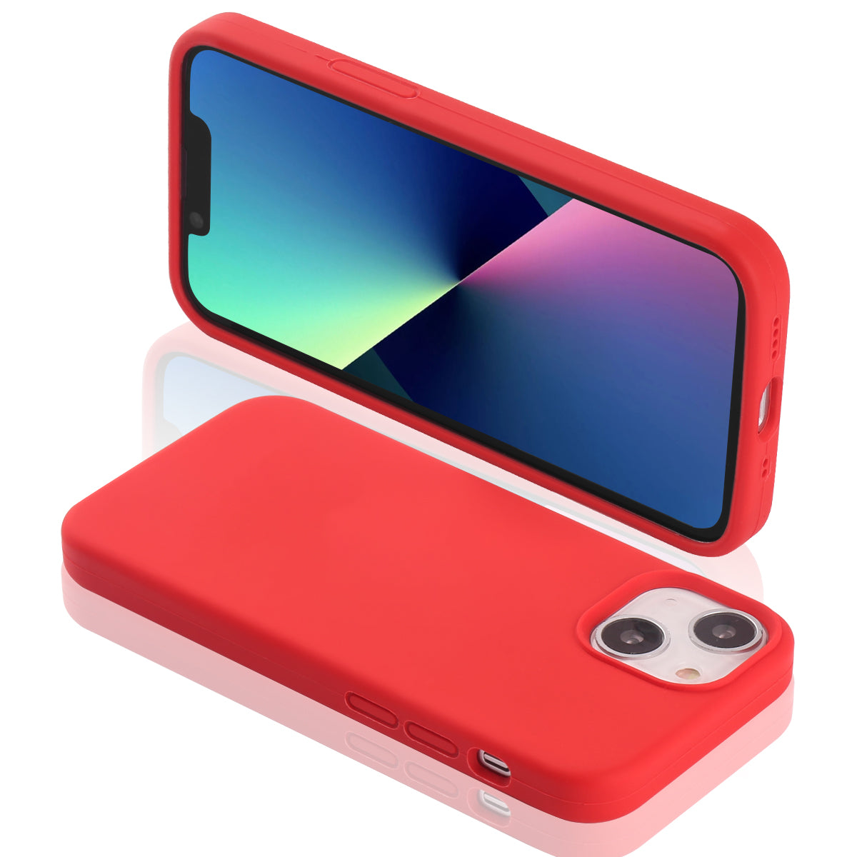 Custodia Per Iphone 13 Mini Rigida In Silicone - Rosso