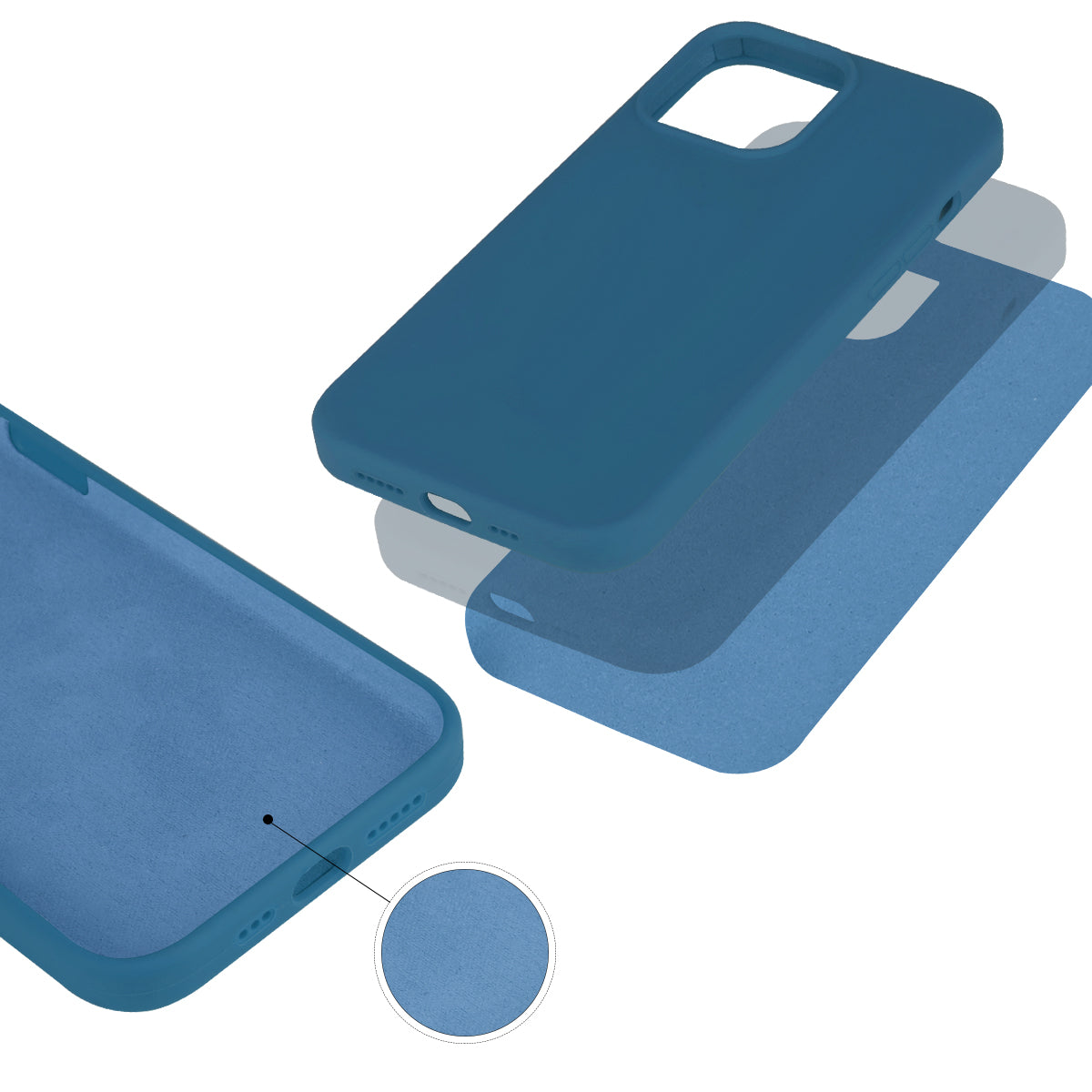 Custodia Rigida In Silicone Per Iphone 13 - Blu