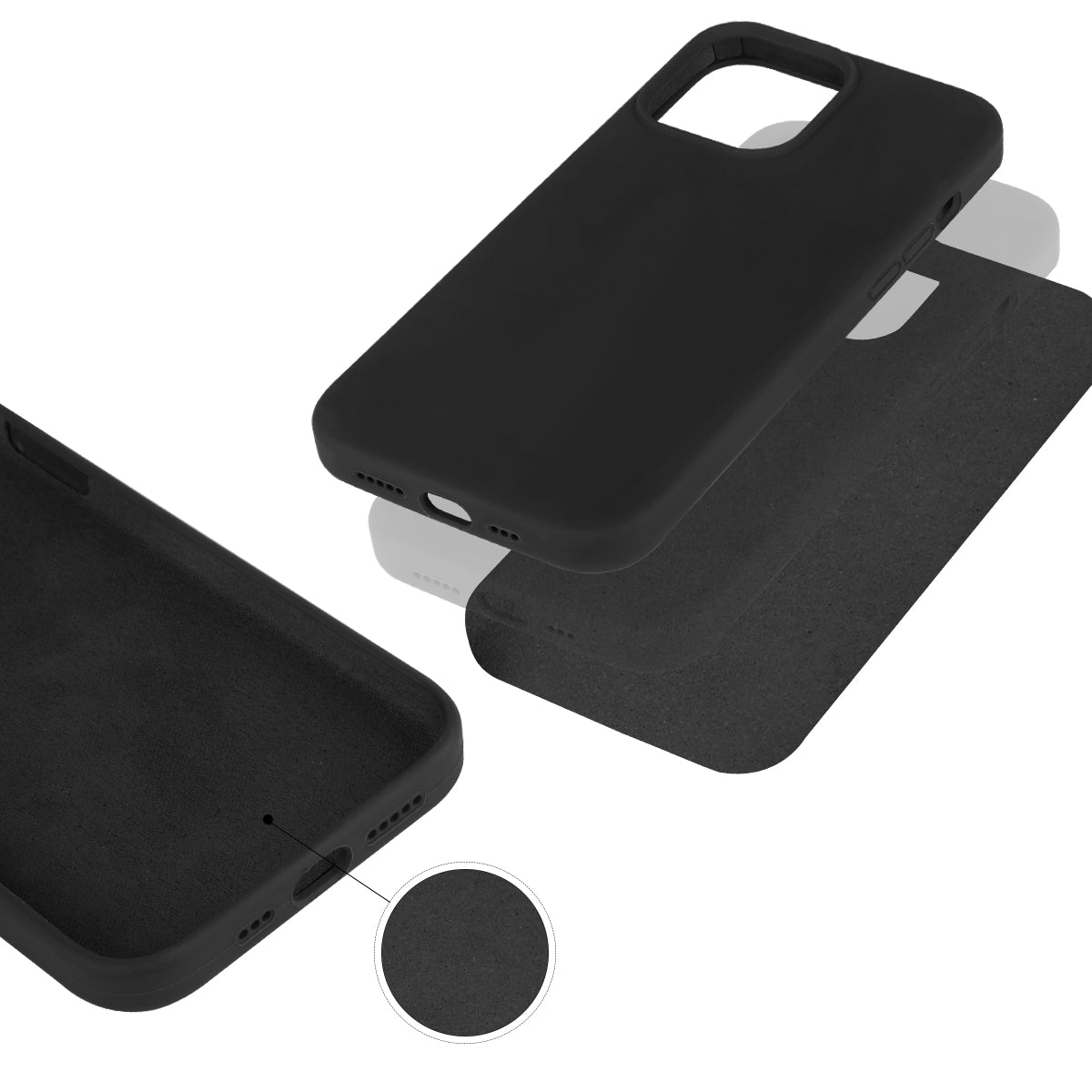 Custodia Rigida In Silicone Per Iphone 13 - Nero