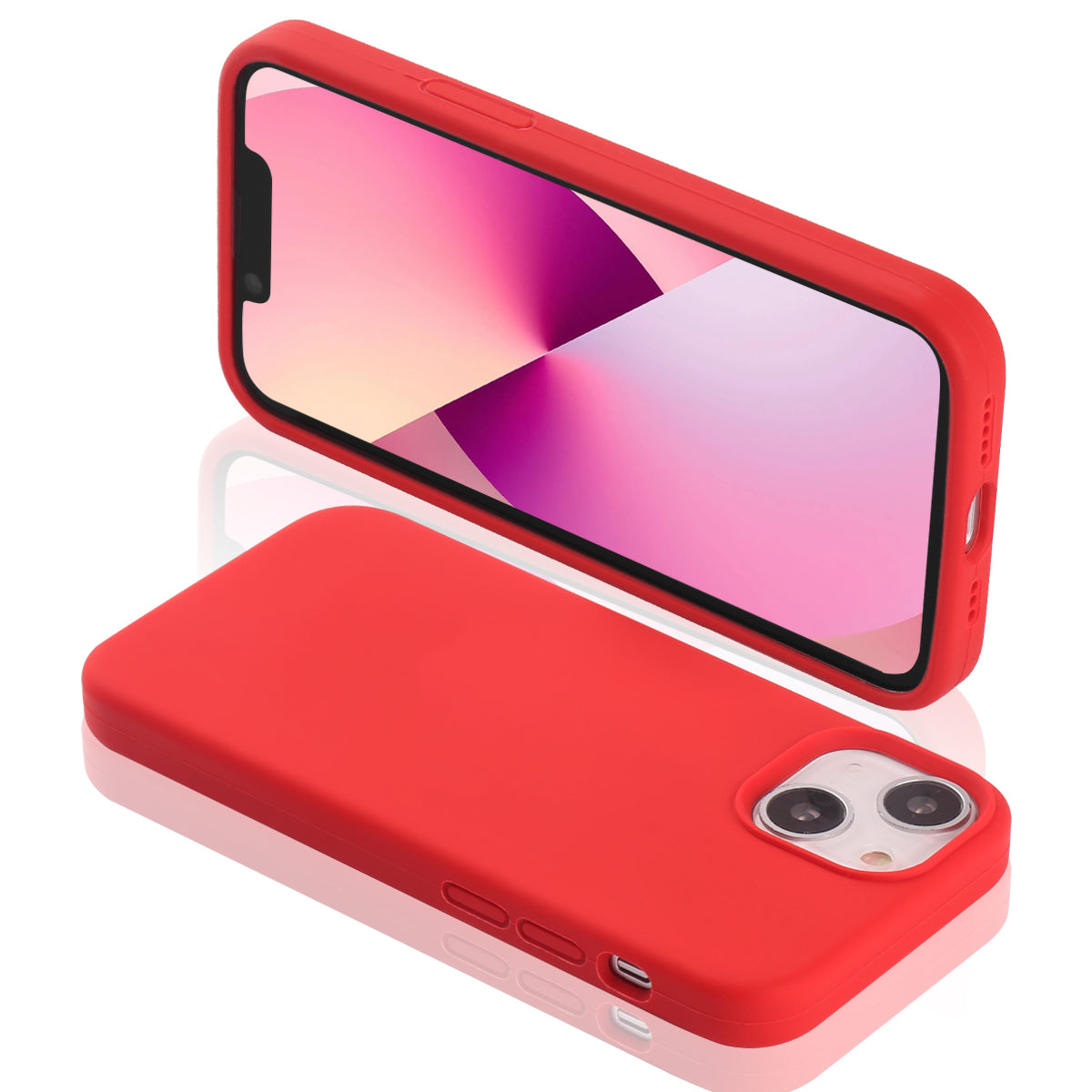 Custodia Rigida In Silicone Per Iphone 13 - Rosso