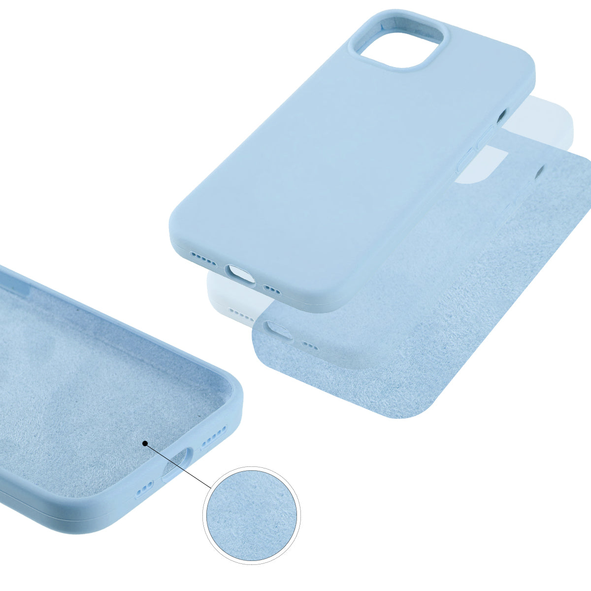 Custodia Rigida In Silicone Per Iphone 13 Pro - Blu
