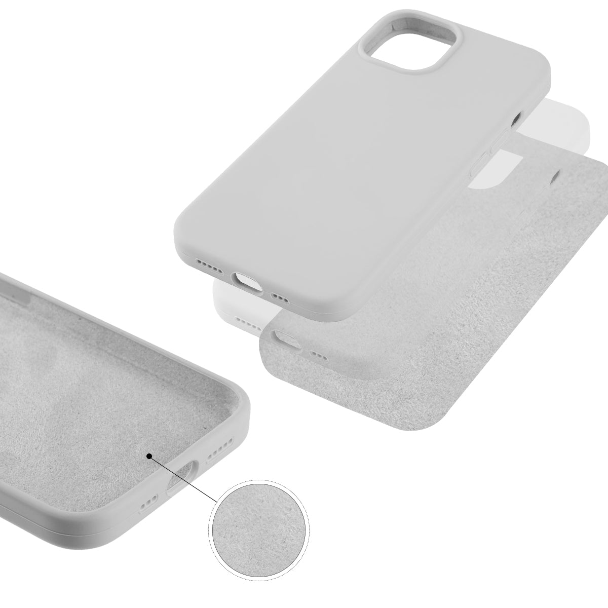 Custodia Rigida In Silicone Per Iphone 13 Pro - Argento