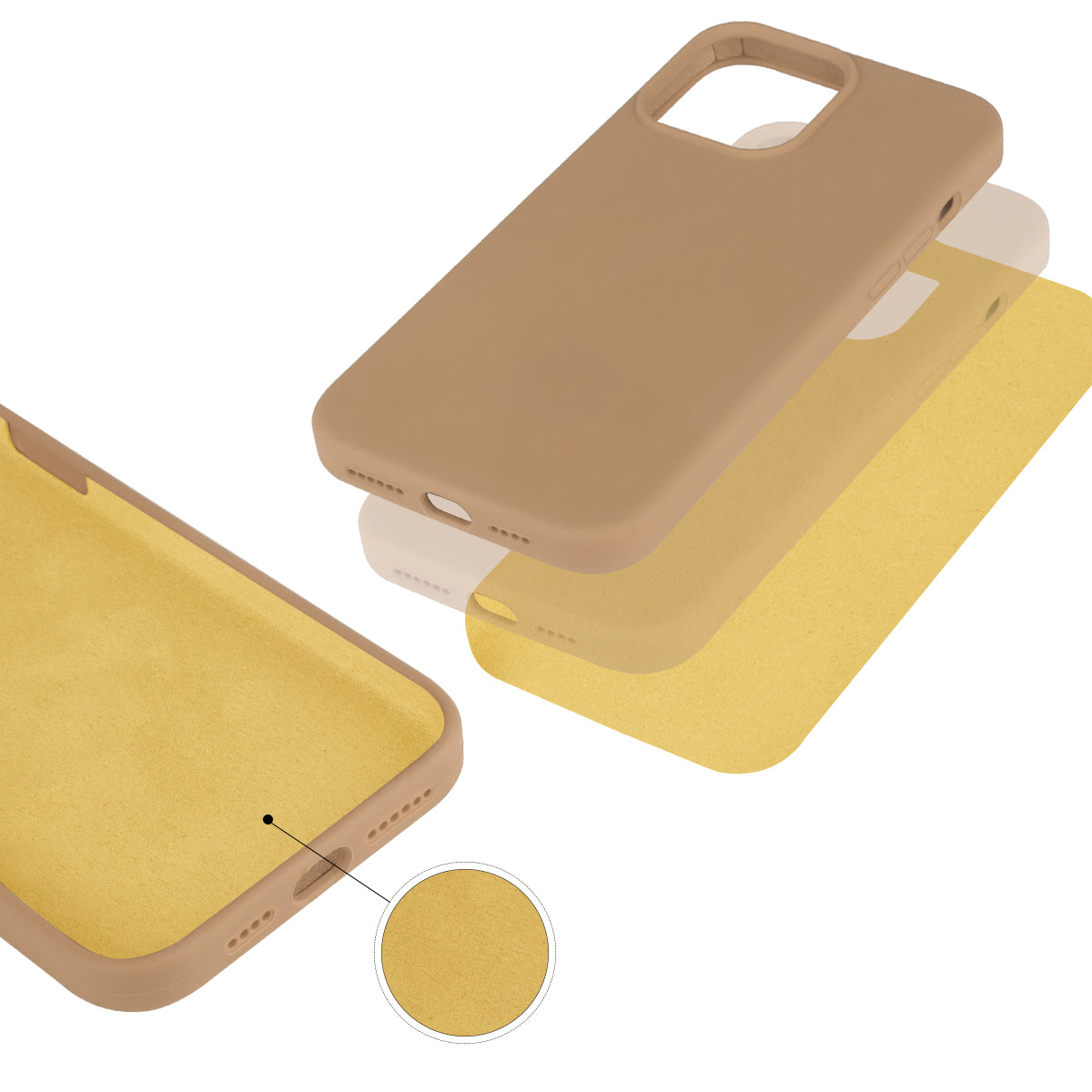 Custodia Rigida In Silicone Per Iphone 13 Pro Max - Oro