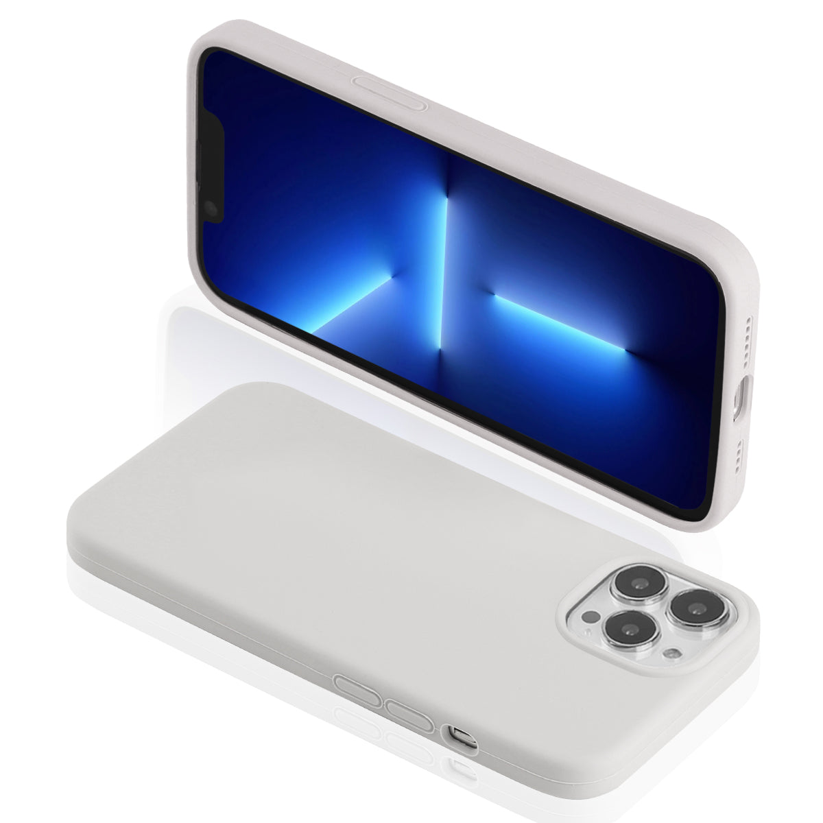 Custodia Rigida In Silicone Per Iphone 13 Pro Max - Argento