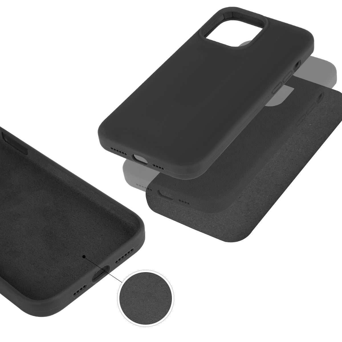 Custodia Rigida In Silicone Per Iphone 13 Pro Max - Grafite