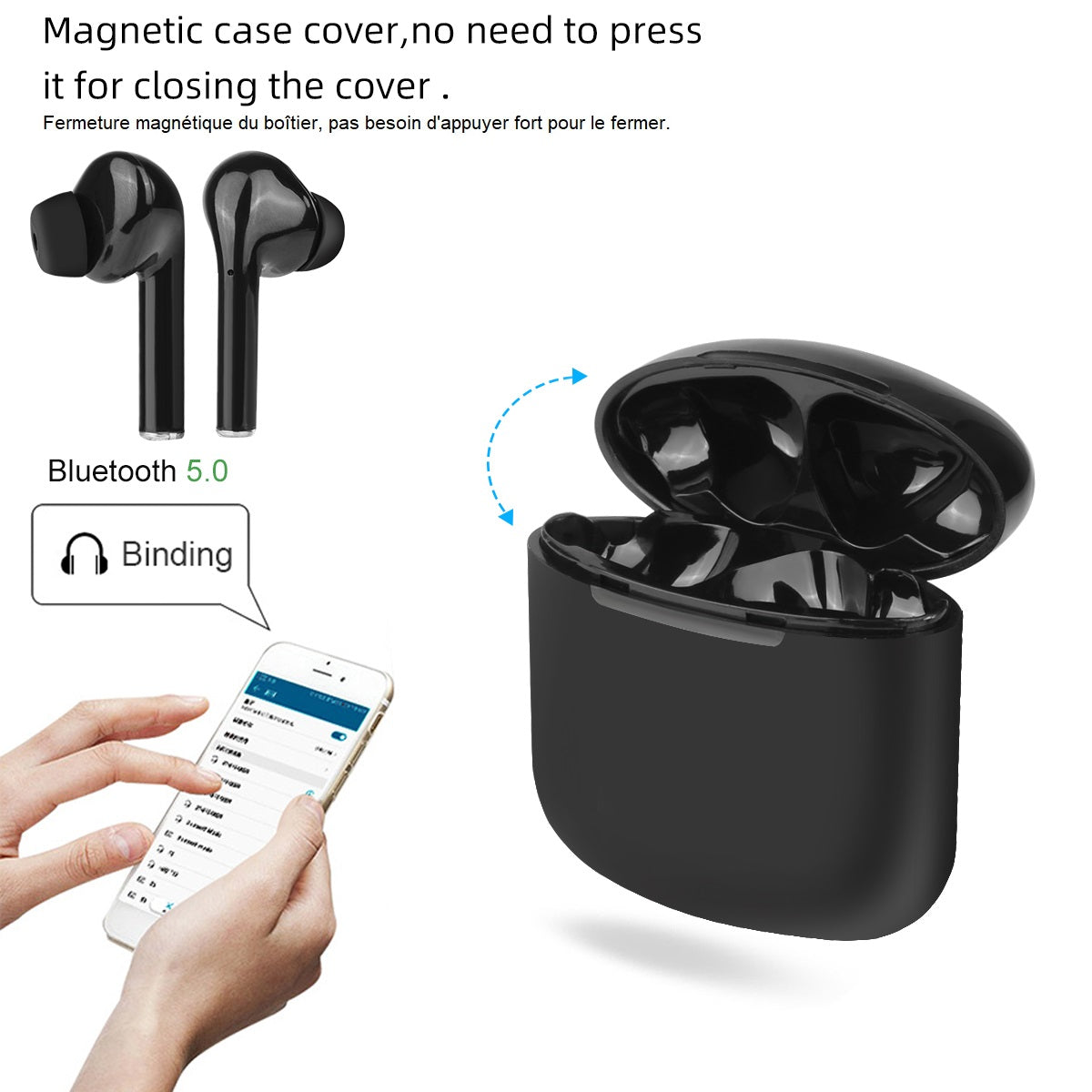 Bluetooth V5.0+Edr Capacità Touch Con Microfono Integrato - Nero