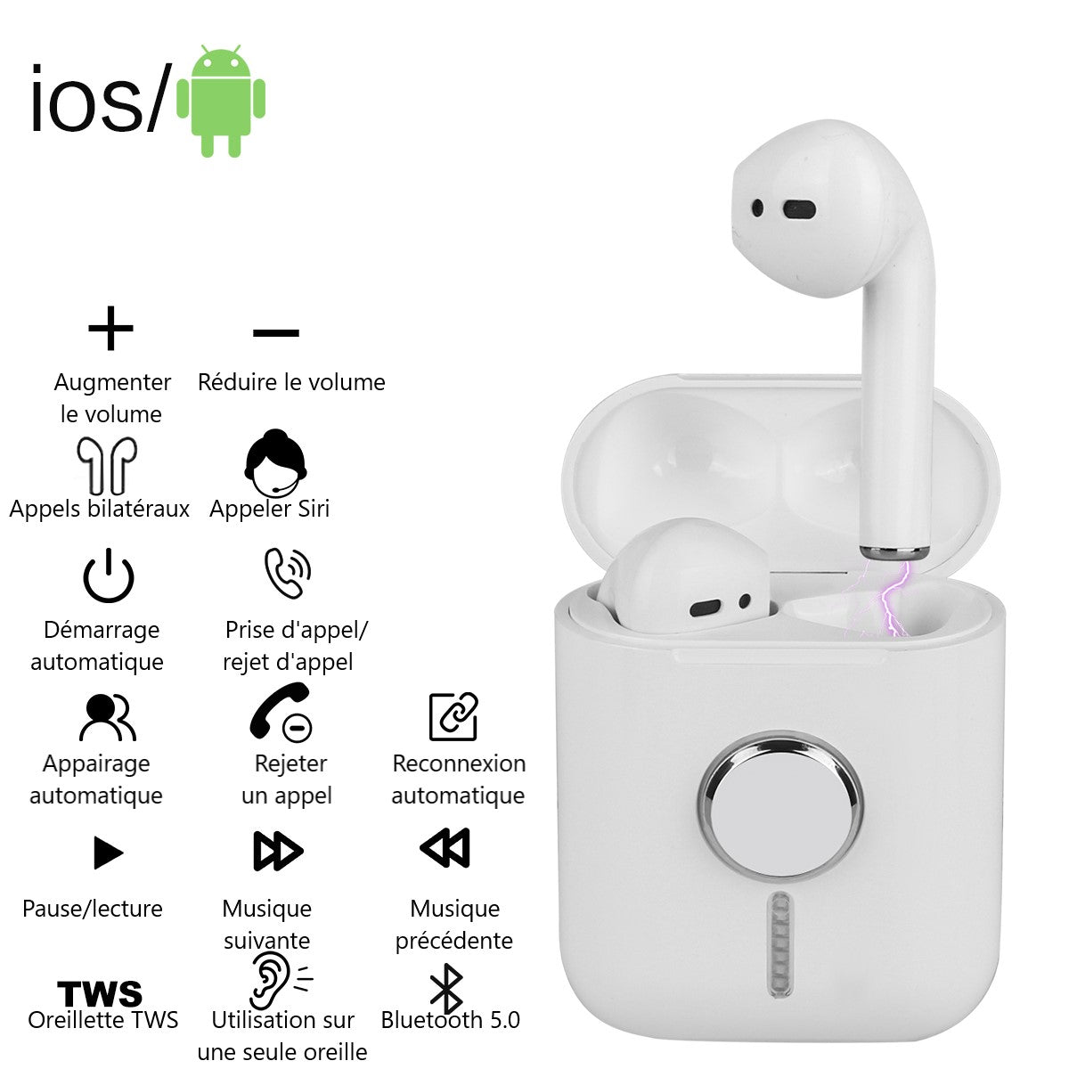 Senza Filtro E Findget Spinner Bluetooth Headphones - Bianco