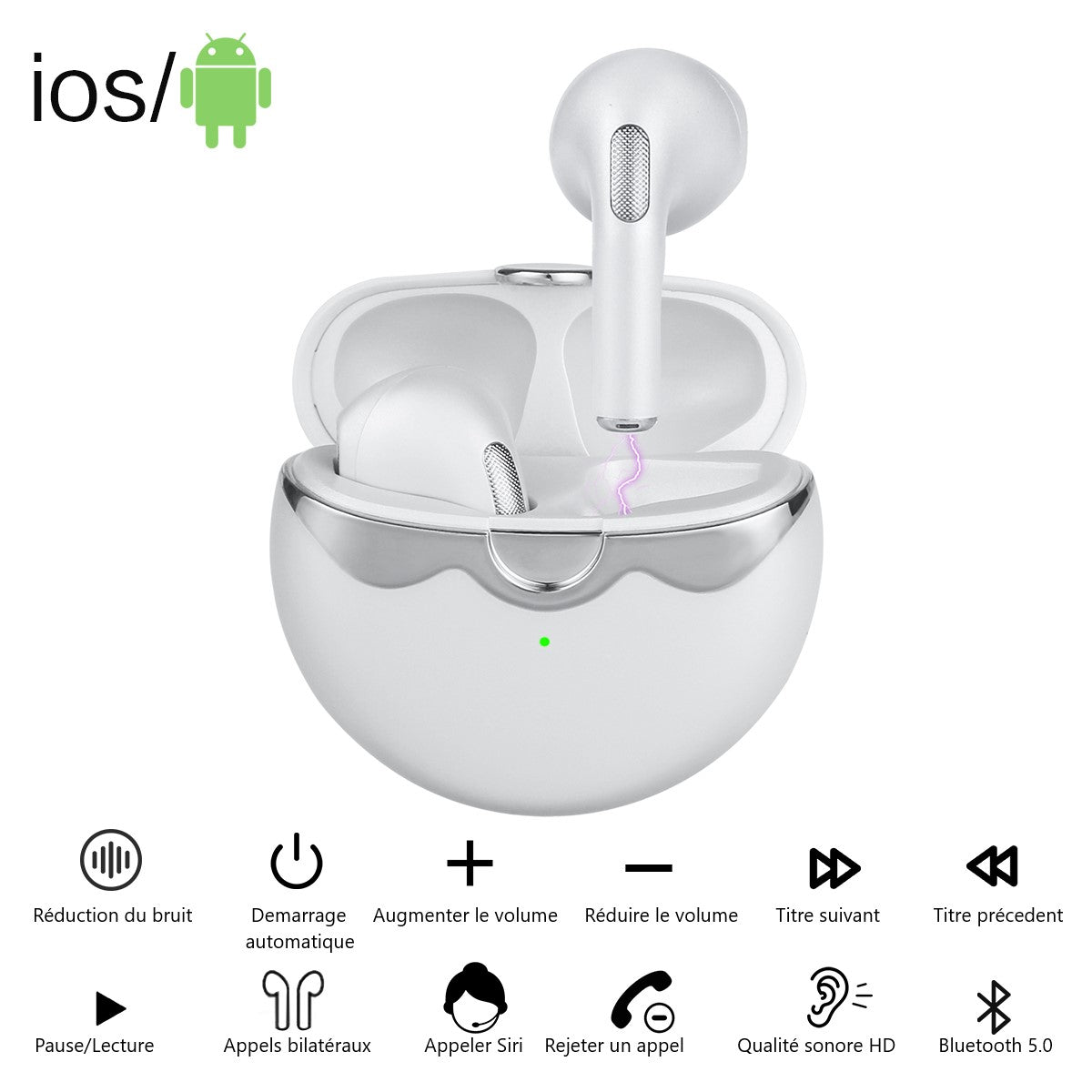 Cuffie Bluetooth Con Cancellazione Del Rumore - Bianco