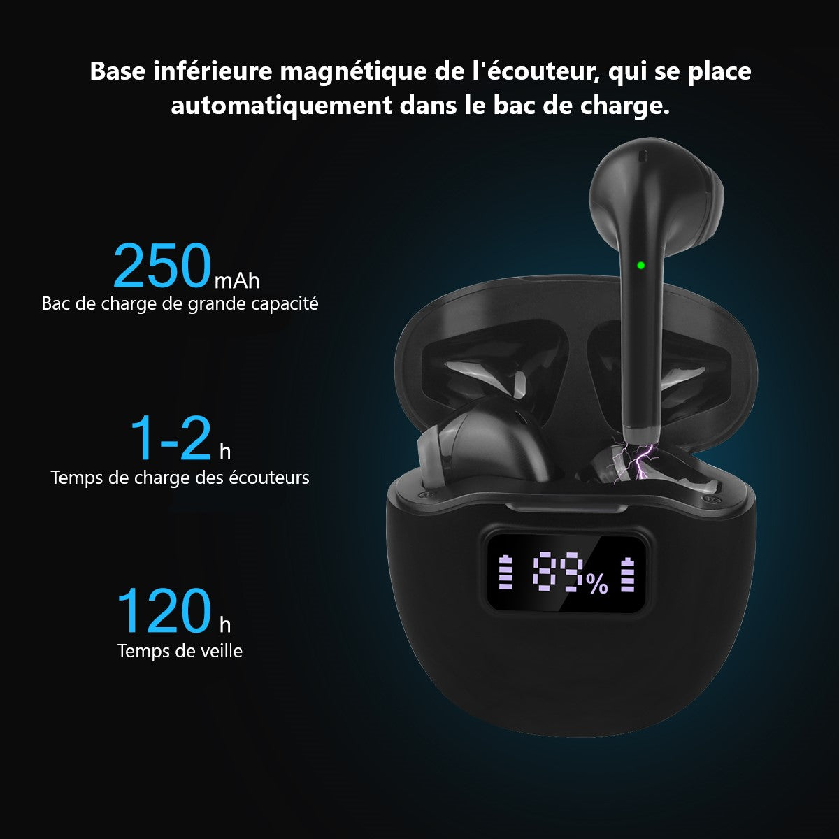 Cuffie Bluetooth Con Cancellazione Del Rumore - Nero