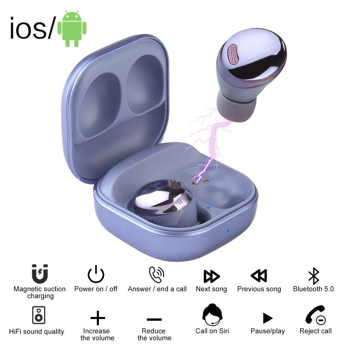 Auricolari Bluetooth Senza Fili - Viola