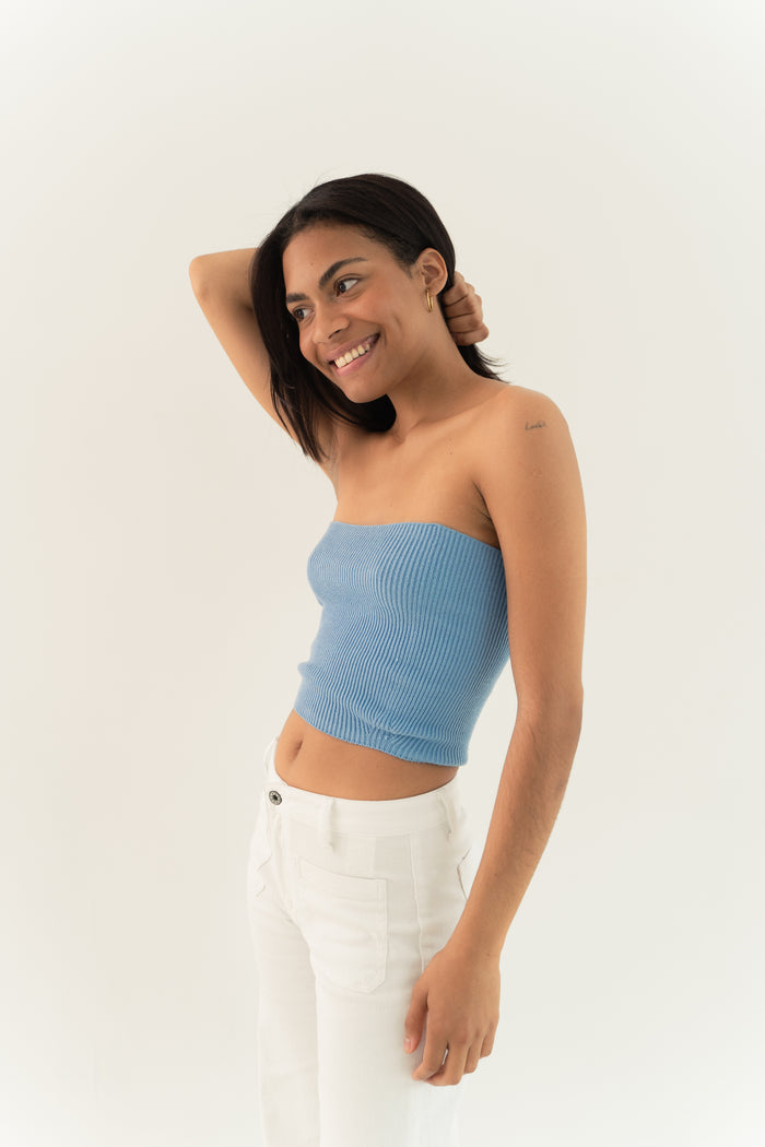 Top blu Inés